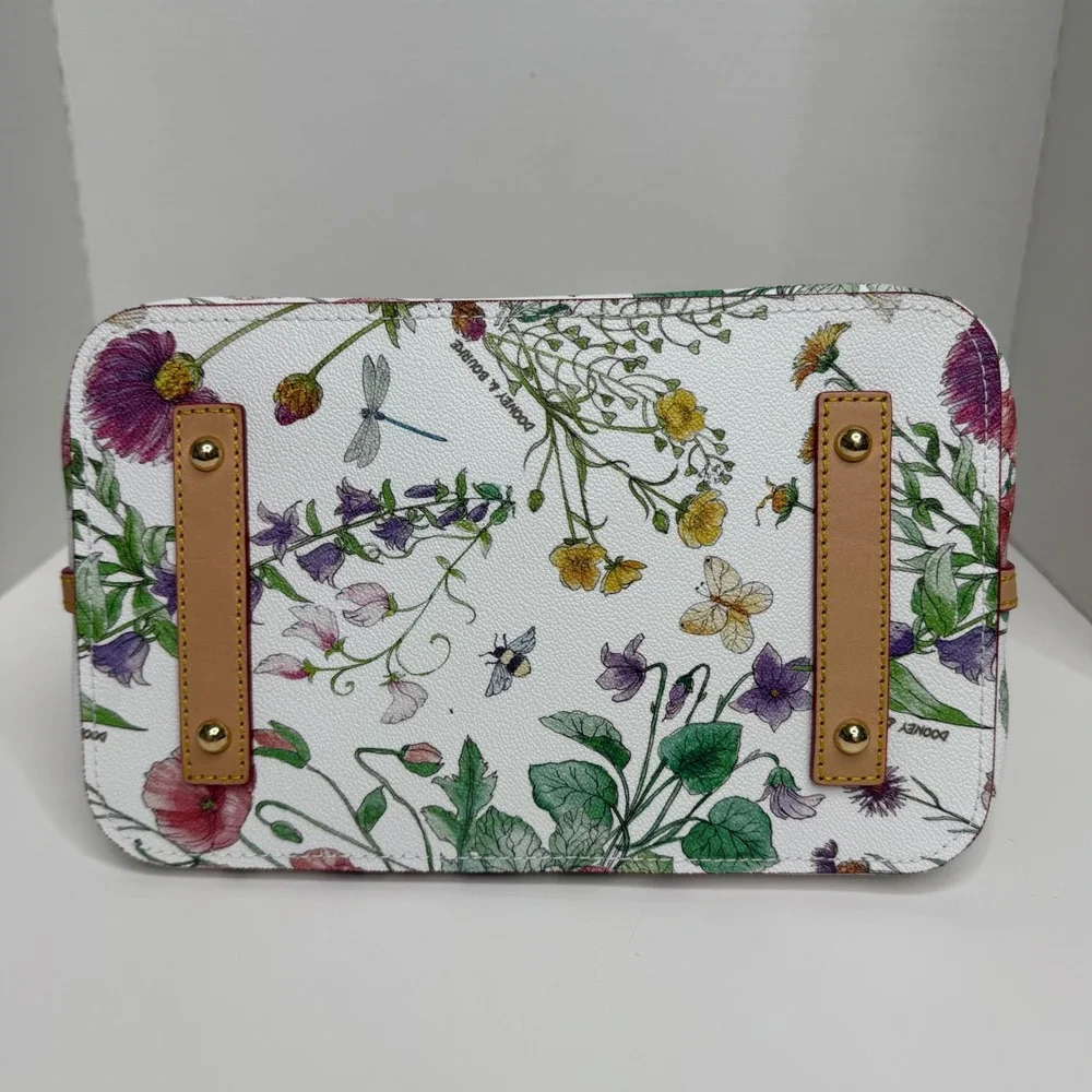Dooney & Bourke Geena Satchel White Wildflower Floral Handbag BBOTA1327 WHNA NEW